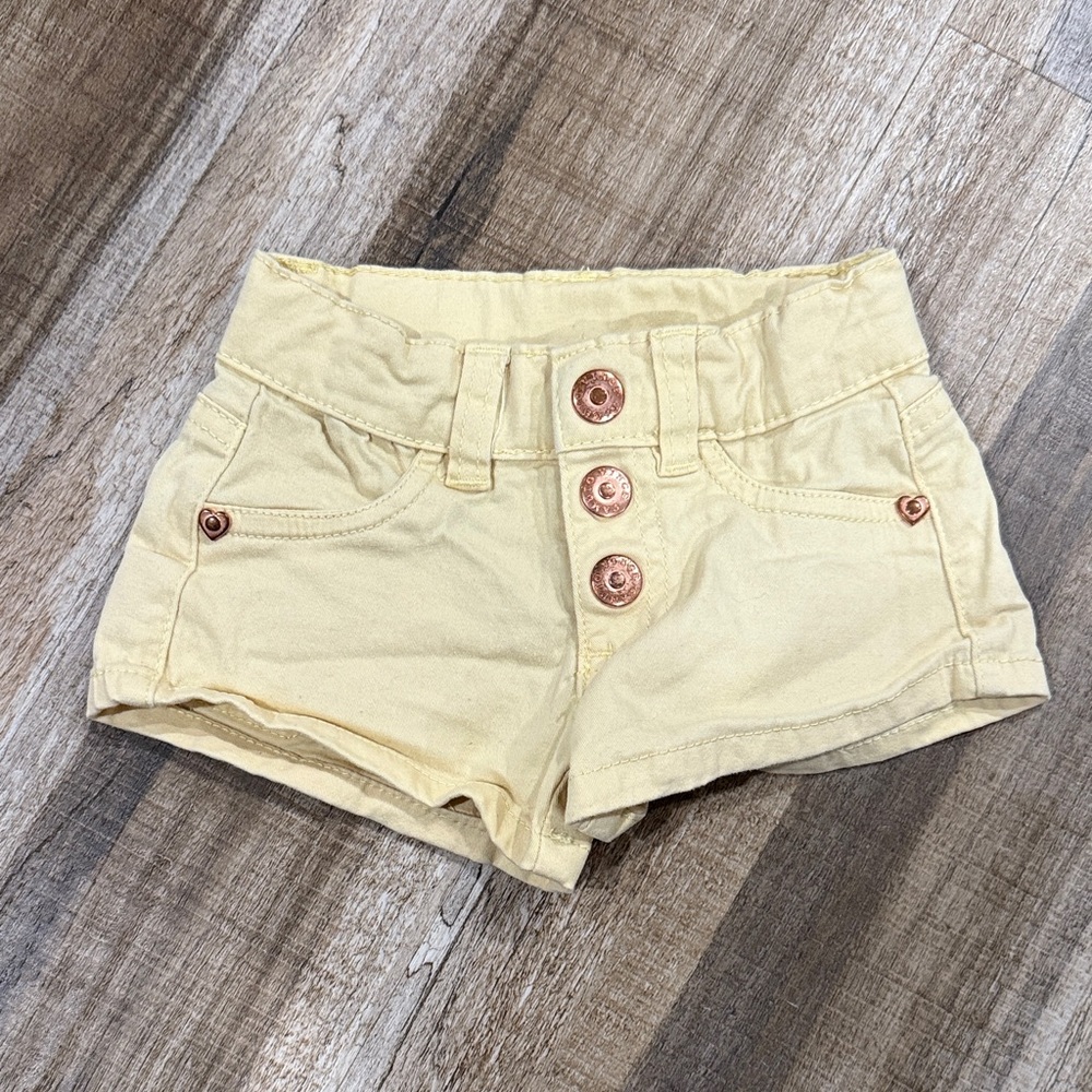Vince Camuto Kids Light Yellow Shorts with Button Accents